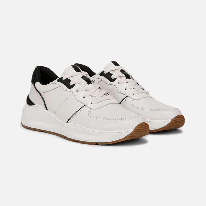 Naturalizer Women's Blossom Lace-up Sneaker - Warm White / Black Leather