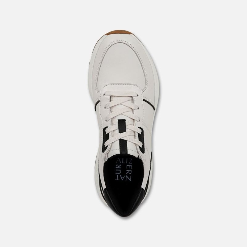 Naturalizer Women's Blossom Lace-up Sneaker - Warm White / Black Leather