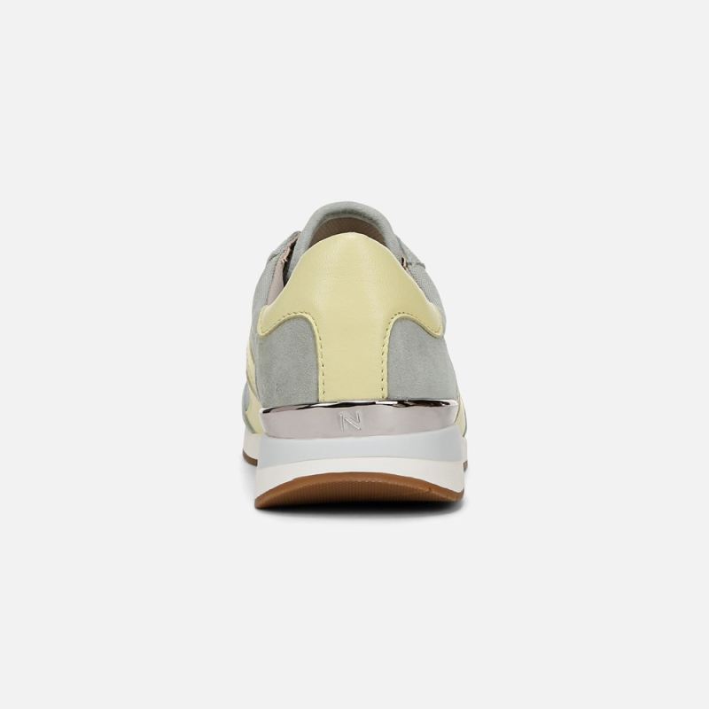 Naturalizer Women's Lorena Lace Up Sneaker - Pistachio Fabric \u0026 Suede