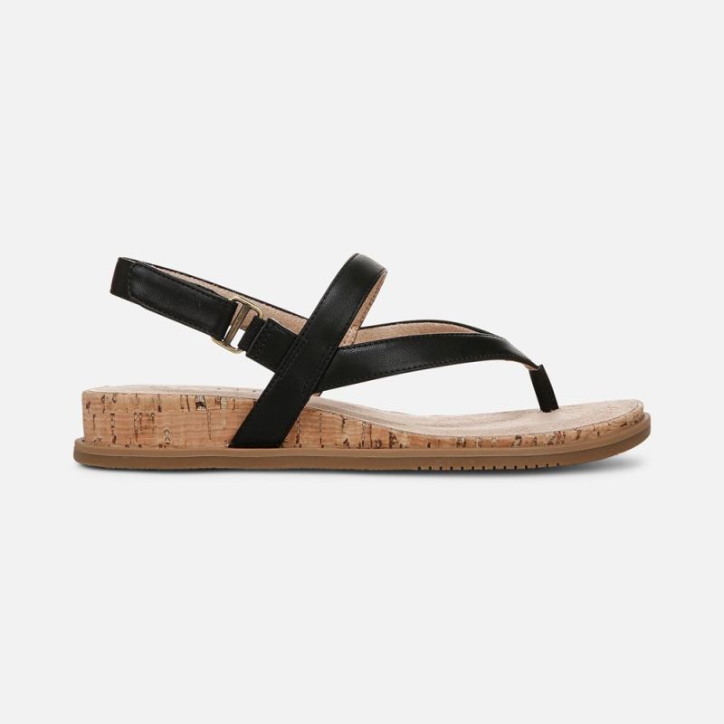 Naturalizer Women's SOUL Carolyn Sandal - Black Faux Leather