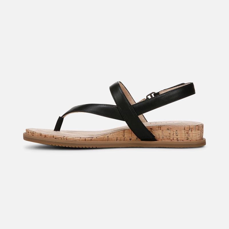 Naturalizer Women's SOUL Carolyn Sandal - Black Faux Leather