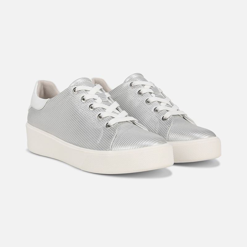 Naturalizer Women's Morrison 2.0 Lace Up Sneaker - Silver Leather