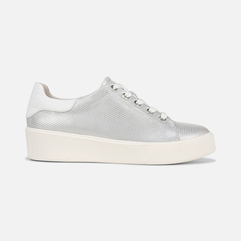 Naturalizer Women's Morrison 2.0 Lace Up Sneaker - Silver Leather