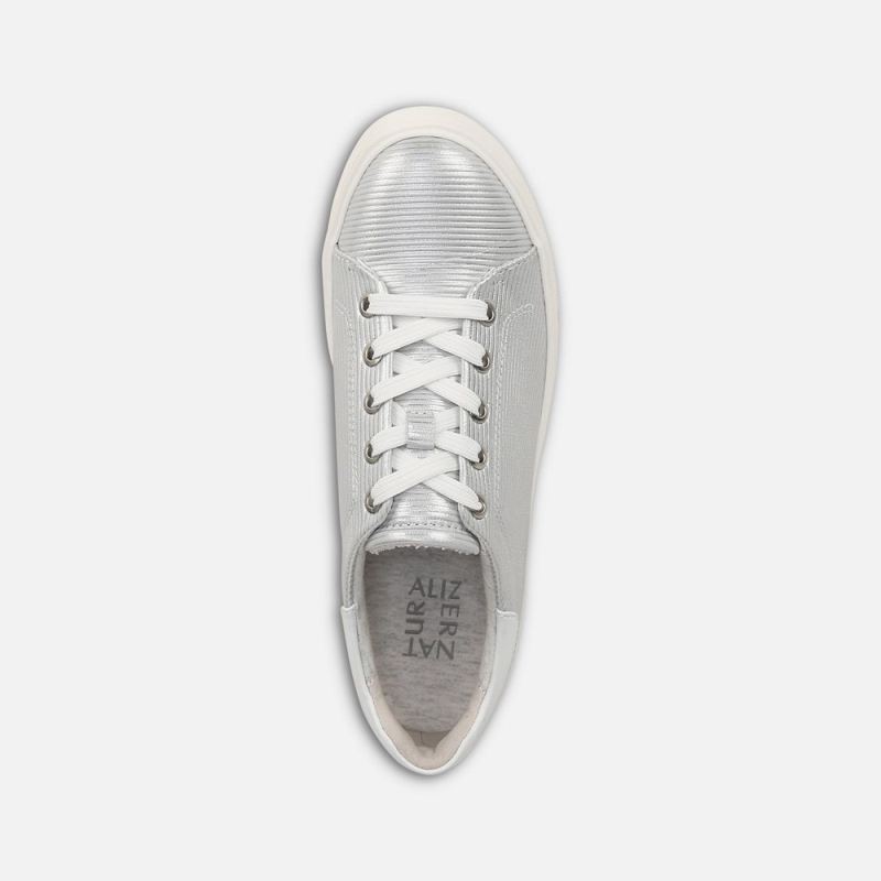 Naturalizer Women's Morrison 2.0 Lace Up Sneaker - Silver Leather