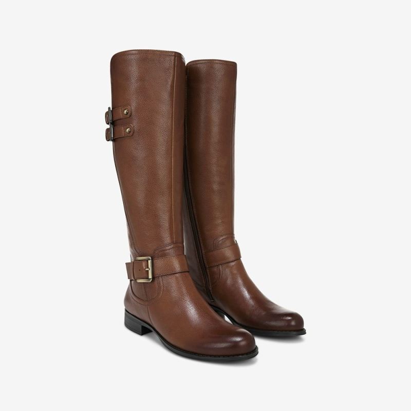Naturalizer Women's Jessie Wide Calf Knee High Boot - Cinnamon Leather