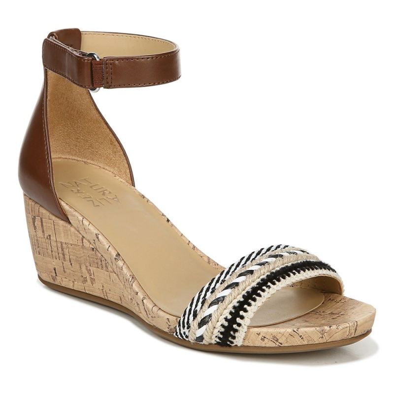 Naturalizer Women's Areda Wedge Sandal - Multi Fabric/Tan Synthetic