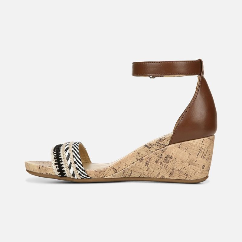 Naturalizer Women's Areda Wedge Sandal - Multi Fabric/Tan Synthetic