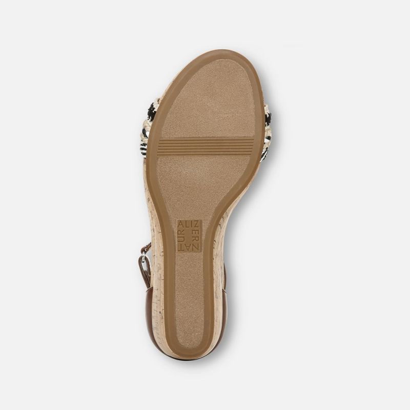Naturalizer Women's Areda Wedge Sandal - Multi Fabric/Tan Synthetic