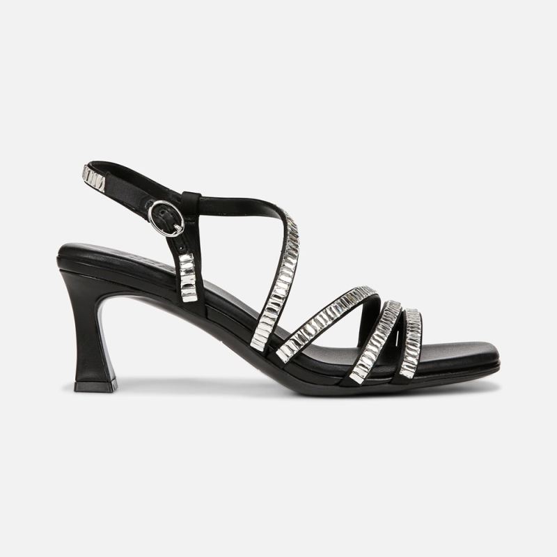 Naturalizer Women's Galaxy 2 Strappy Sandal - Black Satin