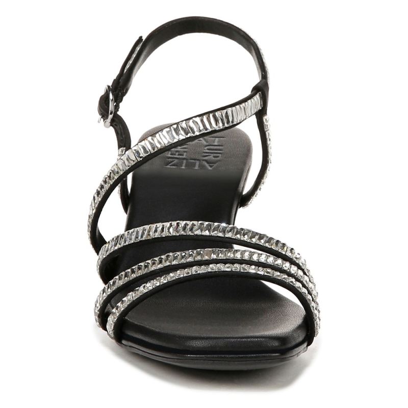 Naturalizer Women's Galaxy 2 Strappy Sandal - Black Satin