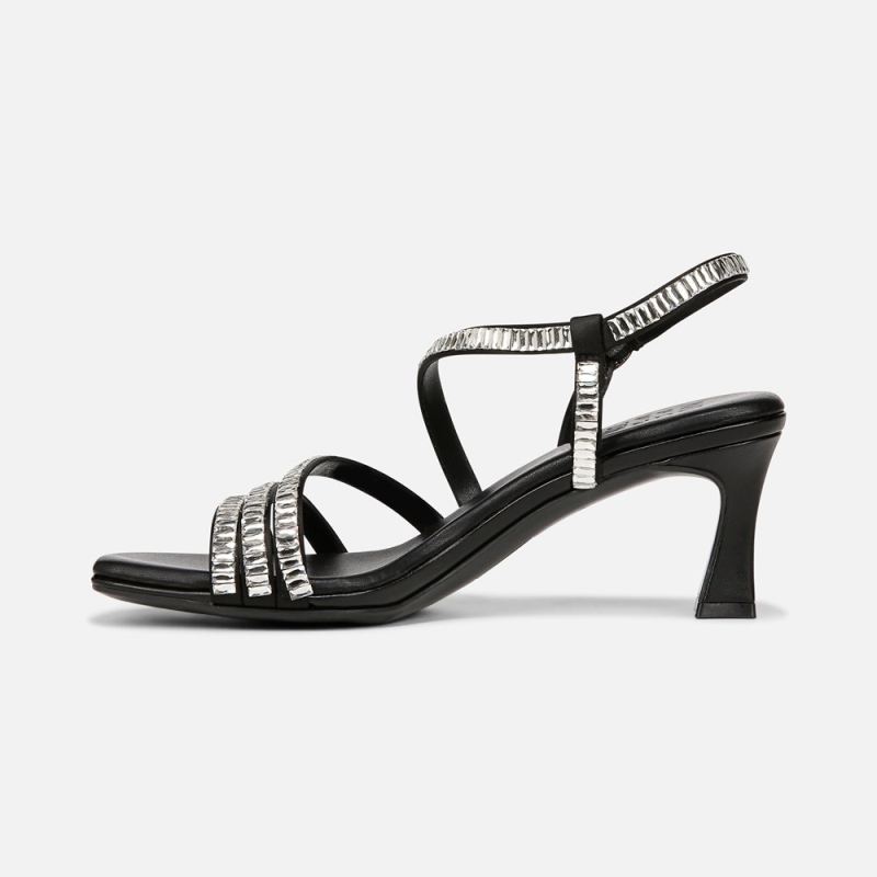 Naturalizer Women's Galaxy 2 Strappy Sandal - Black Satin