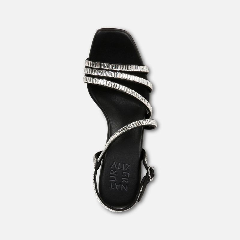 Naturalizer Women's Galaxy 2 Strappy Sandal - Black Satin