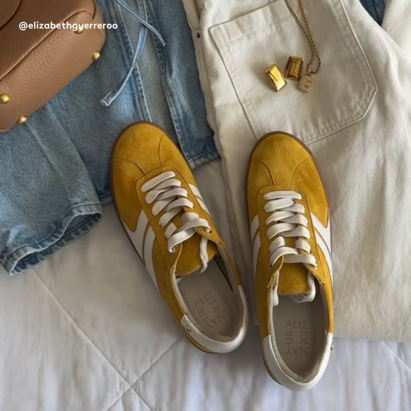 Naturalizer Women's Medina Lace Up Sneaker - Spicy Yellow Nubuck