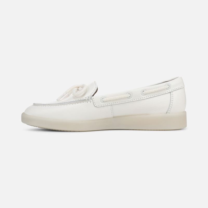 Naturalizer Women's Keel Boat Shoe - Warm White Leather