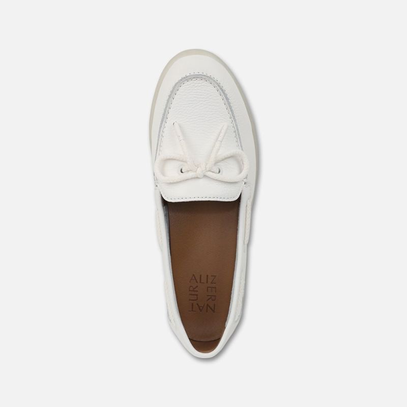 Naturalizer Women's Keel Boat Shoe - Warm White Leather