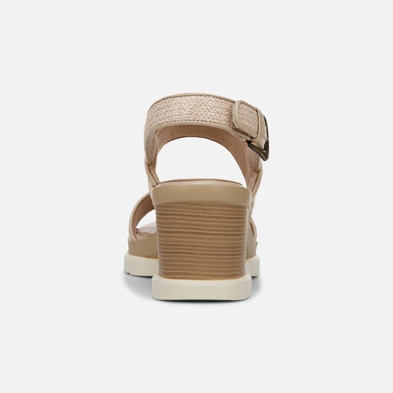 Naturalizer Women's SOUL Livia 2 Wedge Sandal - Light Natural Fabric