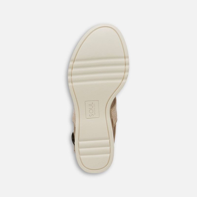 Naturalizer Women's SOUL Livia 2 Wedge Sandal - Light Natural Fabric