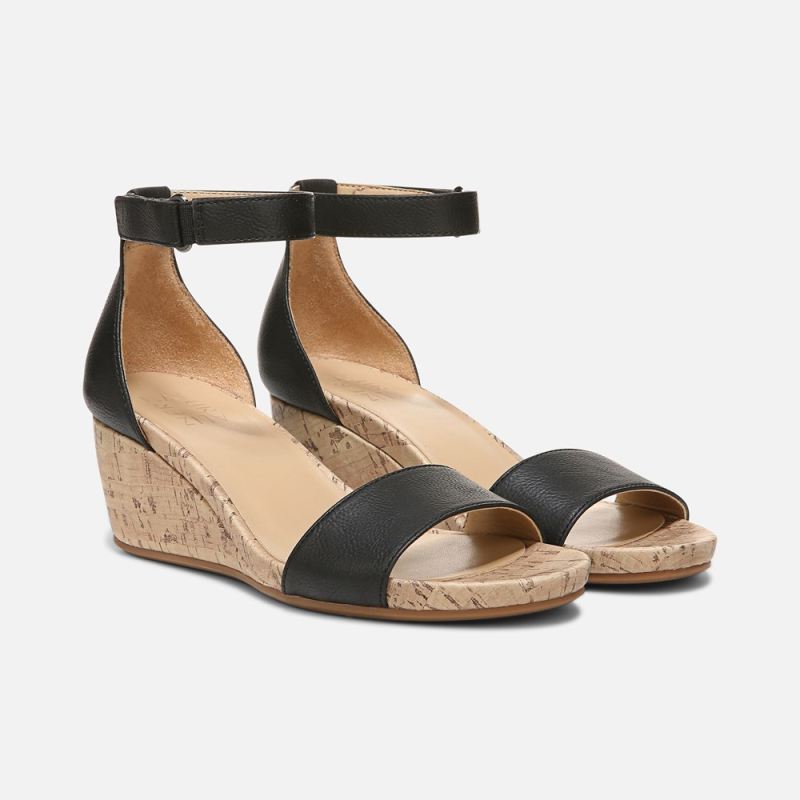 Naturalizer Women's Areda Wedge Sandal - Black Synthetic