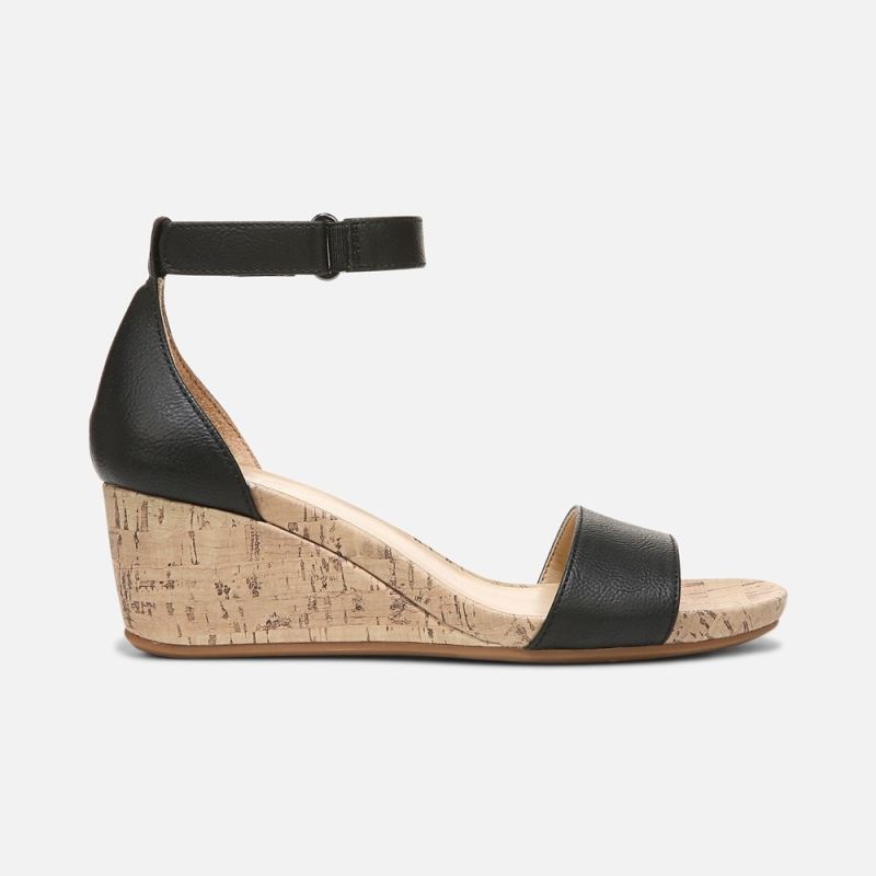 Naturalizer Women's Areda Wedge Sandal - Black Synthetic