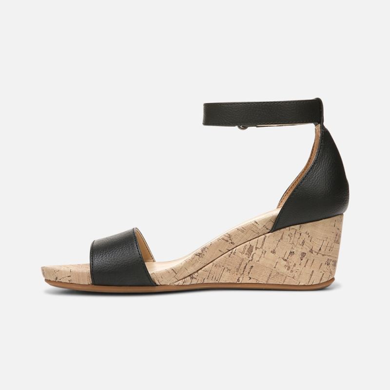Naturalizer Women's Areda Wedge Sandal - Black Synthetic