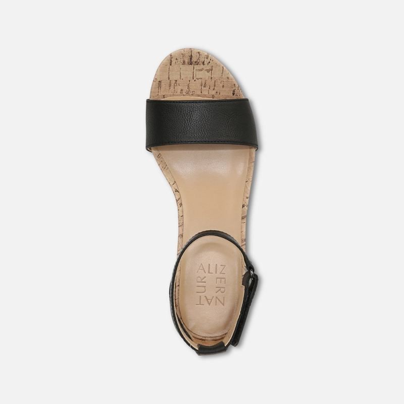 Naturalizer Women's Areda Wedge Sandal - Black Synthetic