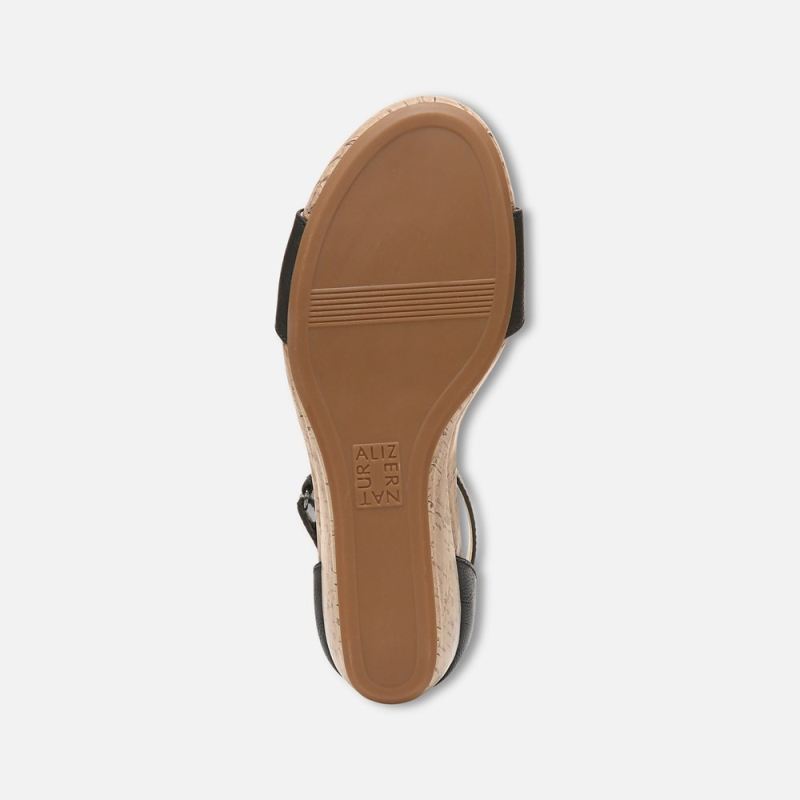 Naturalizer Women's Areda Wedge Sandal - Black Synthetic
