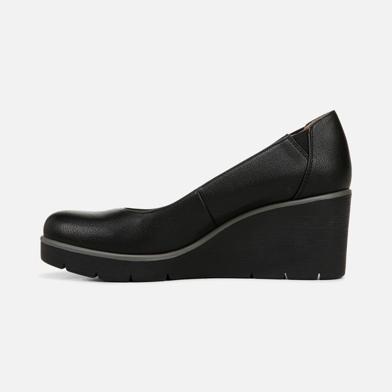 Naturalizer Women's SOUL About Time Wedge Pump - Black Faux Leather