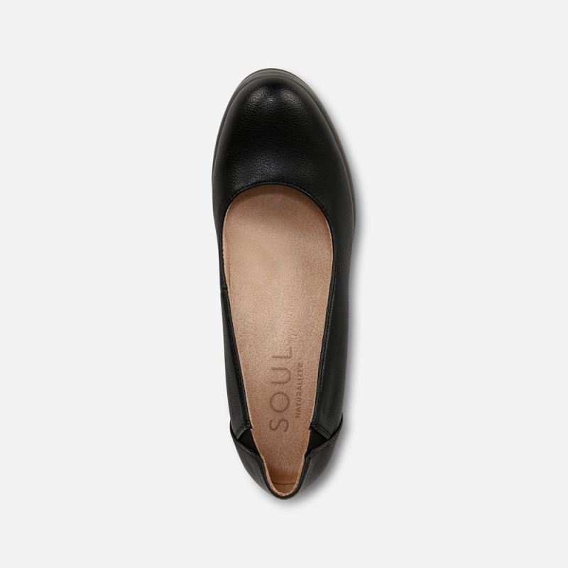 Naturalizer Women's SOUL About Time Wedge Pump - Black Faux Leather