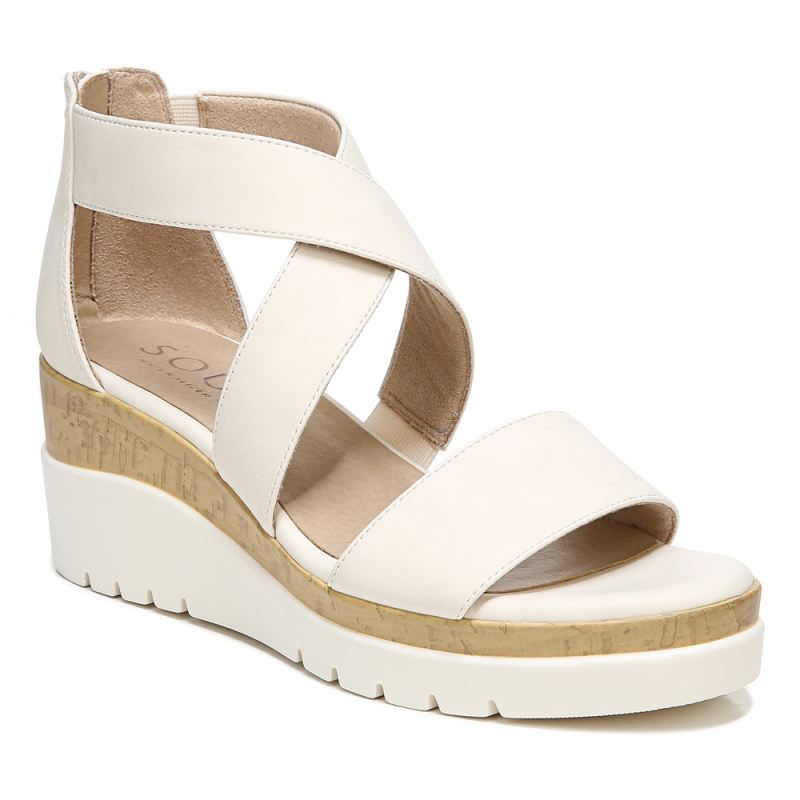 Naturalizer Women's Soul Goodtimes Wedge Sandal - Porcelain Synthetic