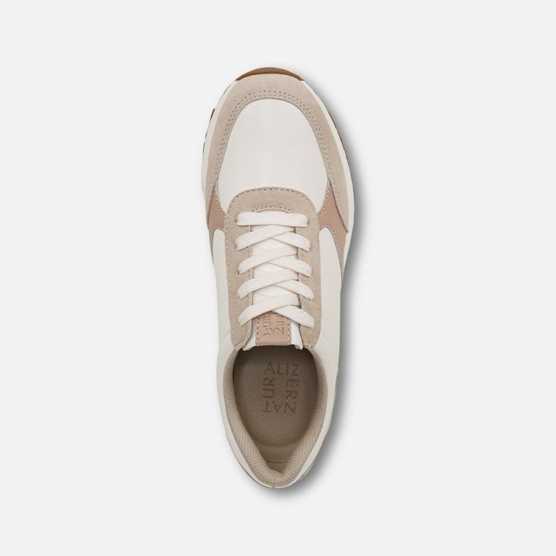 Naturalizer Women's Shay Lace Up Sneaker - Warm White / Porcelain Suede