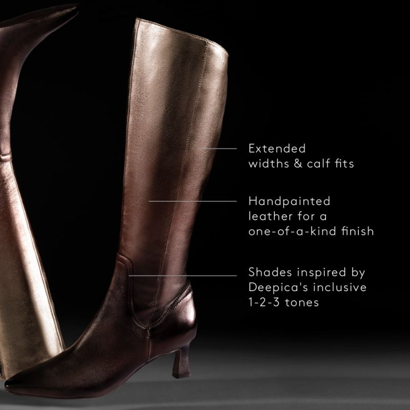 Naturalizer Women's Deesha Unity Narrow Calf Boot by Deepica Mutyala - Unity Metallic Leather