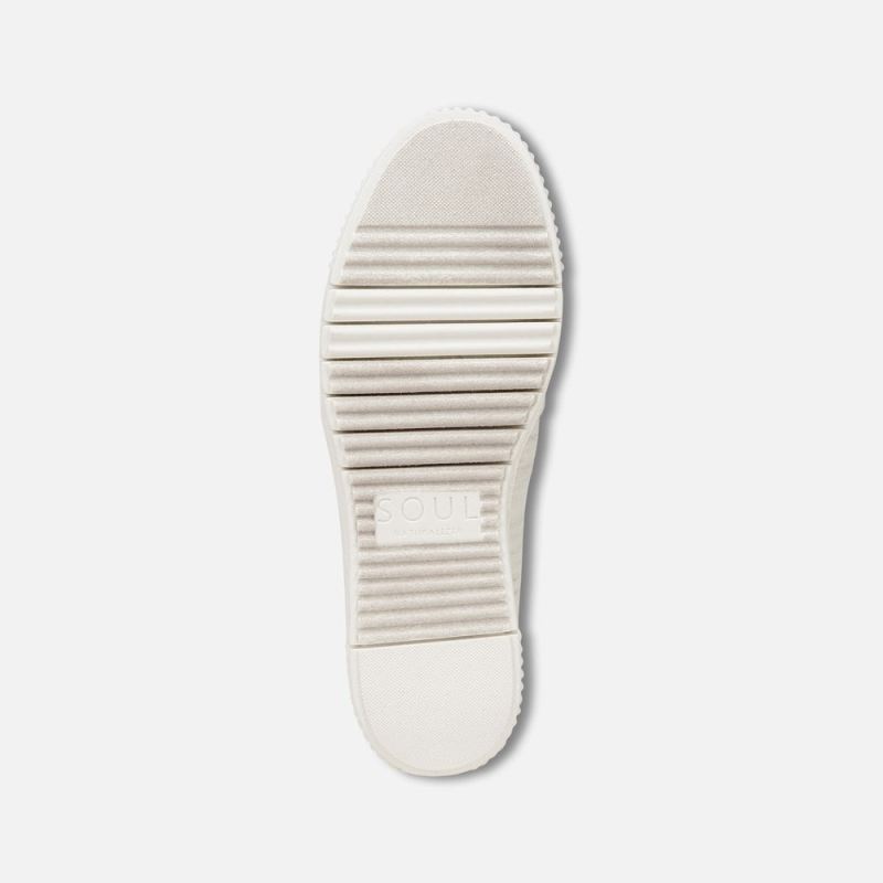 Naturalizer Women's SOUL Turner Slip On Sneaker - White Metallic Faux Leather