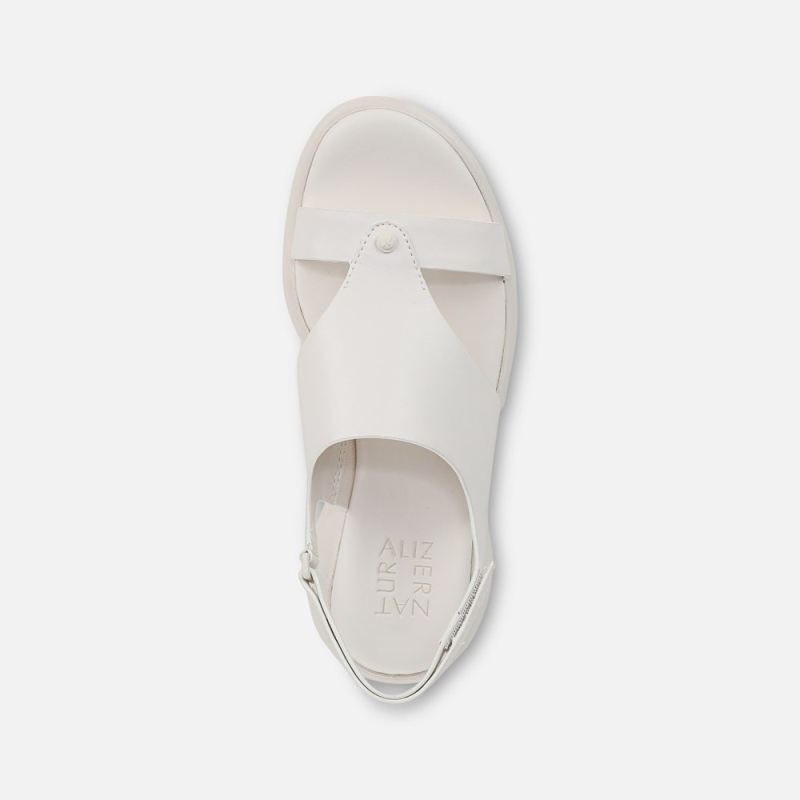 Naturalizer Women's Lillian Slingback Sandal - Warm White Faux Leather