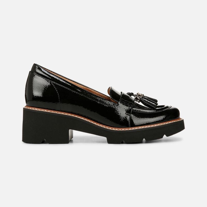 Naturalizer Women's Committed Lug Loafer - Black Faux Patent Leather