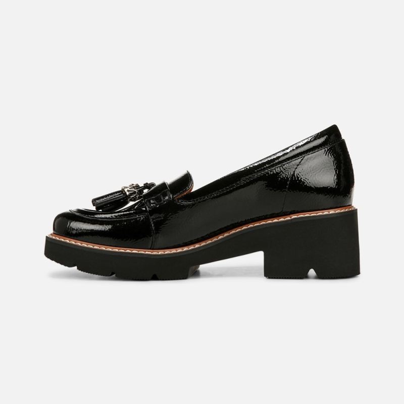Naturalizer Women's Committed Lug Loafer - Black Faux Patent Leather