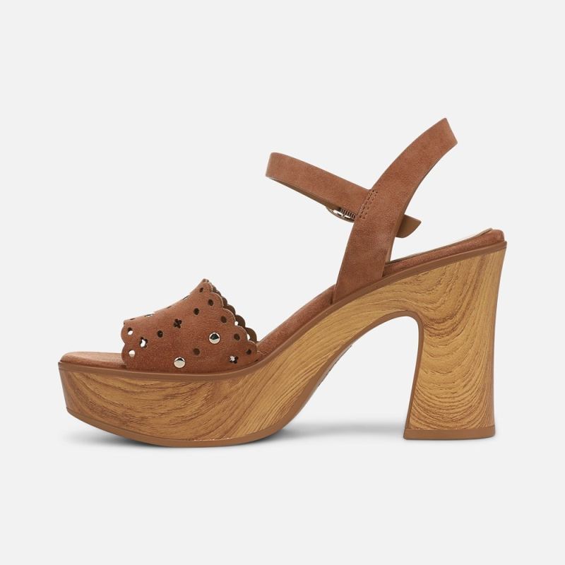Naturalizer Women's Kira Platform Sandal - English Tea Brown Suede