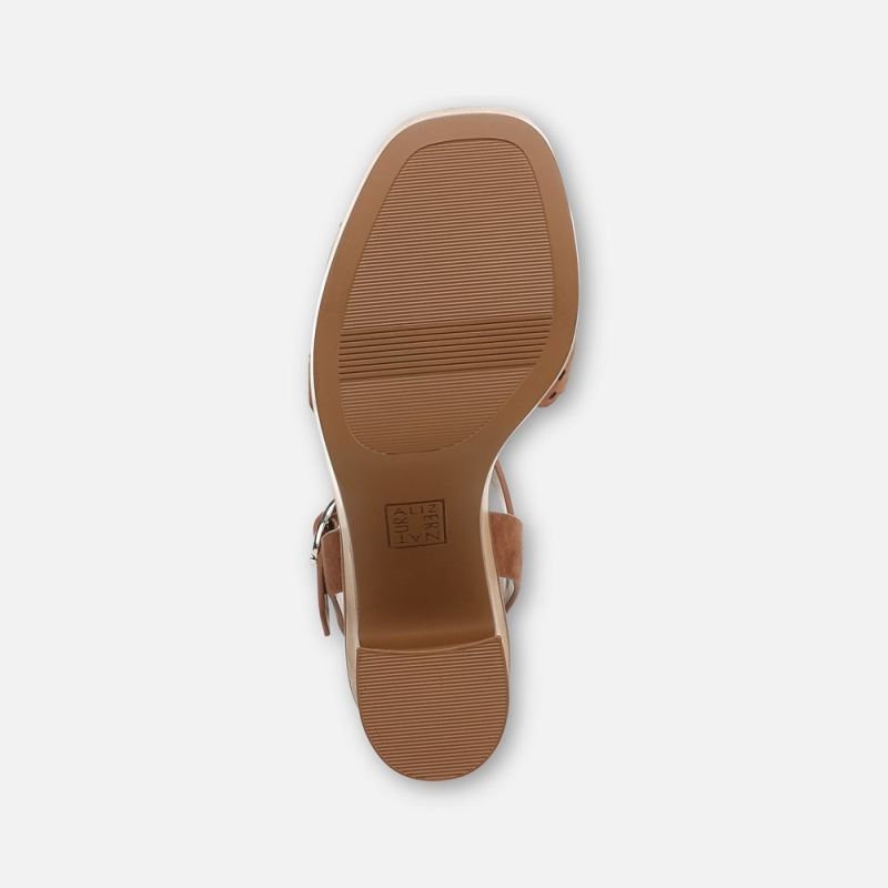 Naturalizer Women's Kira Platform Sandal - English Tea Brown Suede