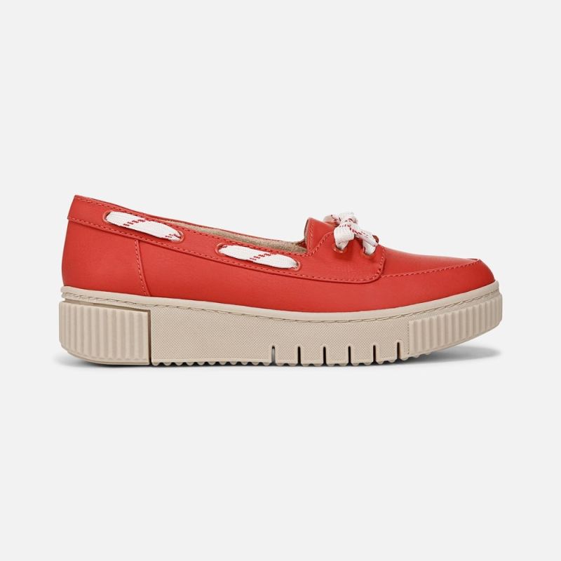 Naturalizer Women's SOUL Tia Boat Shoe - Pepper Red Fabric