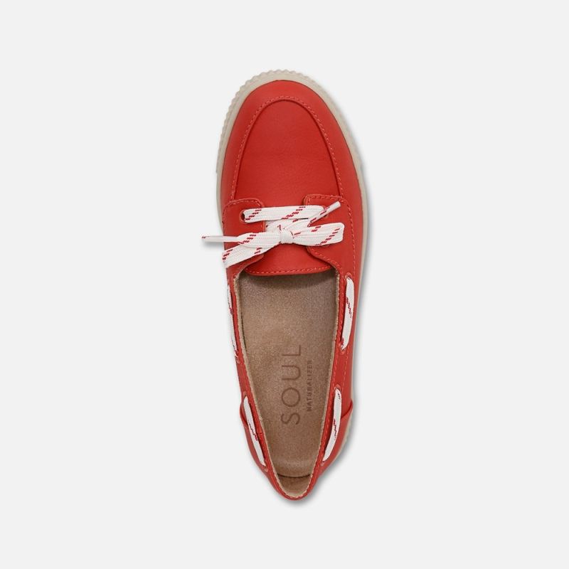 Naturalizer Women's SOUL Tia Boat Shoe - Pepper Red Fabric