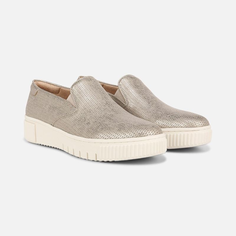 Naturalizer Women's Soul Tia Slip On Sneaker - Porcelain Metallic Synthetic