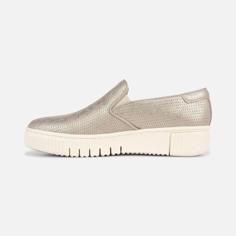 Naturalizer Women's Soul Tia Slip On Sneaker - Porcelain Metallic Synthetic