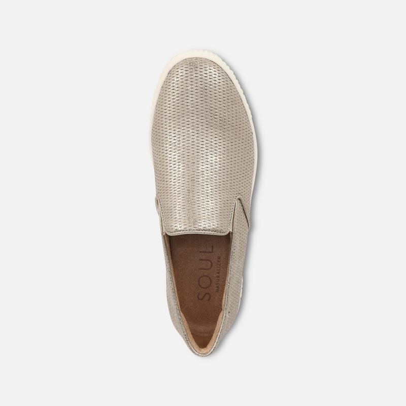 Naturalizer Women's Soul Tia Slip On Sneaker - Porcelain Metallic Synthetic