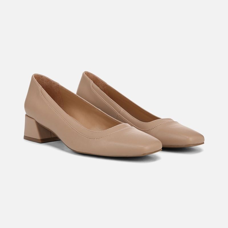 Naturalizer Women's Huntley Block Heel Pump - Crème Brulee Faux Leather