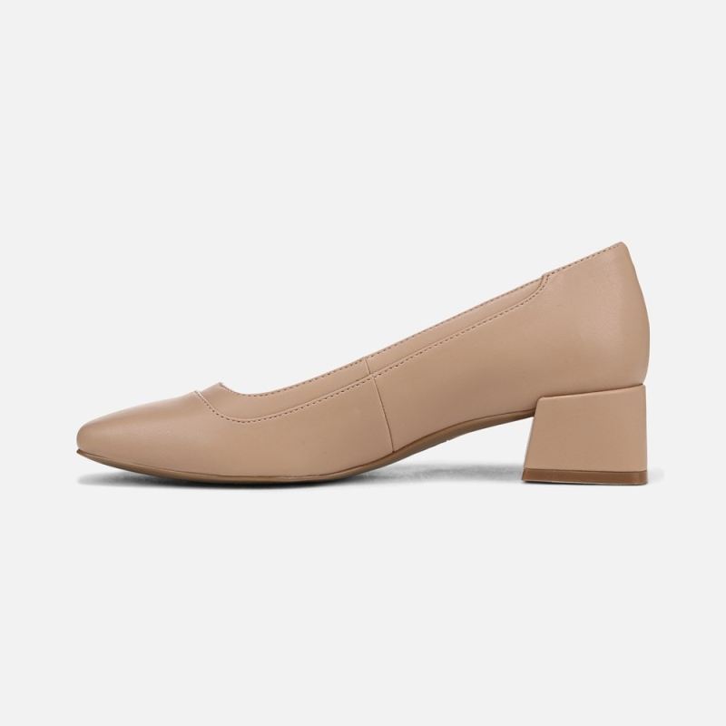 Naturalizer Women's Huntley Block Heel Pump - Crème Brulee Faux Leather