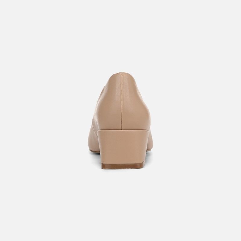 Naturalizer Women's Huntley Block Heel Pump - Crème Brulee Faux Leather