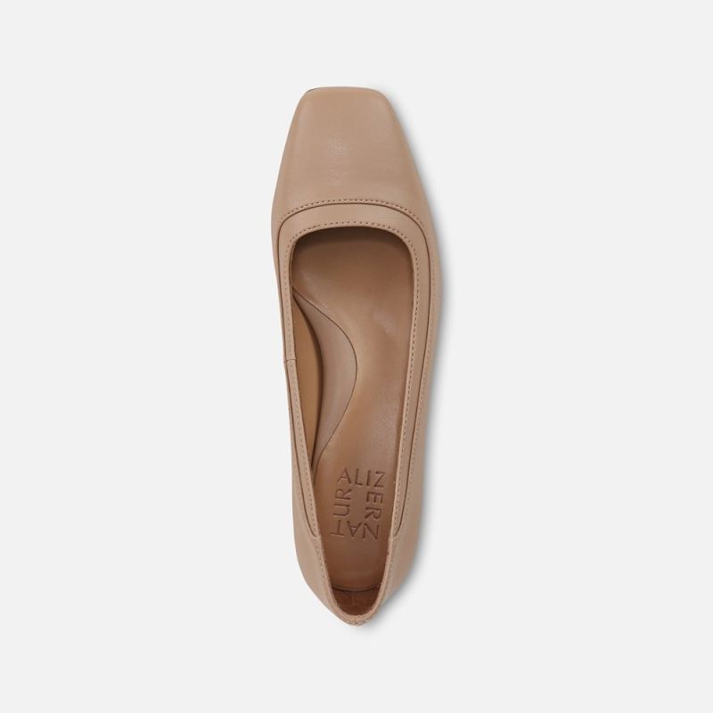 Naturalizer Women's Huntley Block Heel Pump - Crème Brulee Faux Leather