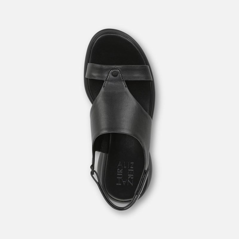 Naturalizer Women's Lillian Slingback Sandal - Black Faux Leather