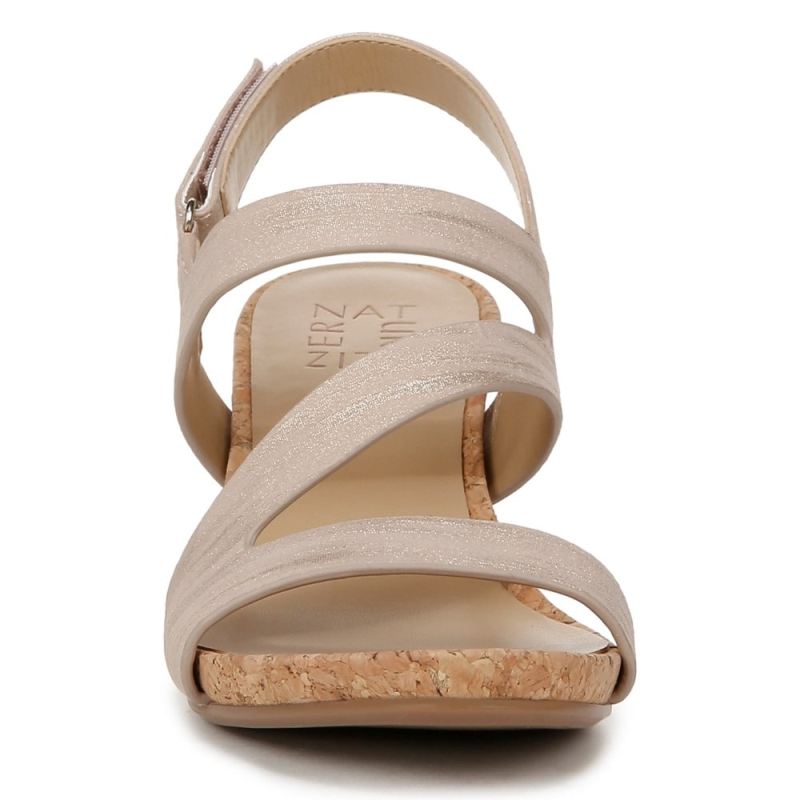 Naturalizer Women's Adria Wedge Sandal - Fawn Beige Faux Leather