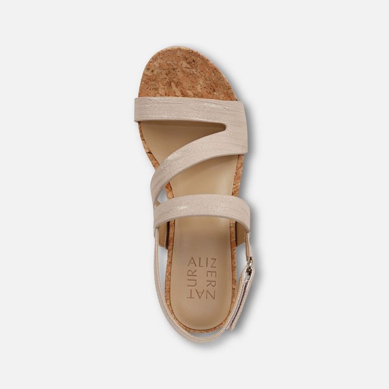 Naturalizer Women's Adria Wedge Sandal - Fawn Beige Faux Leather