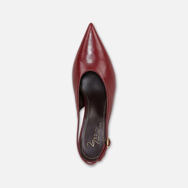 Naturalizer Women's 27 EDIT Elaine Slingback Dress Shoe - Cranberry Red Leather